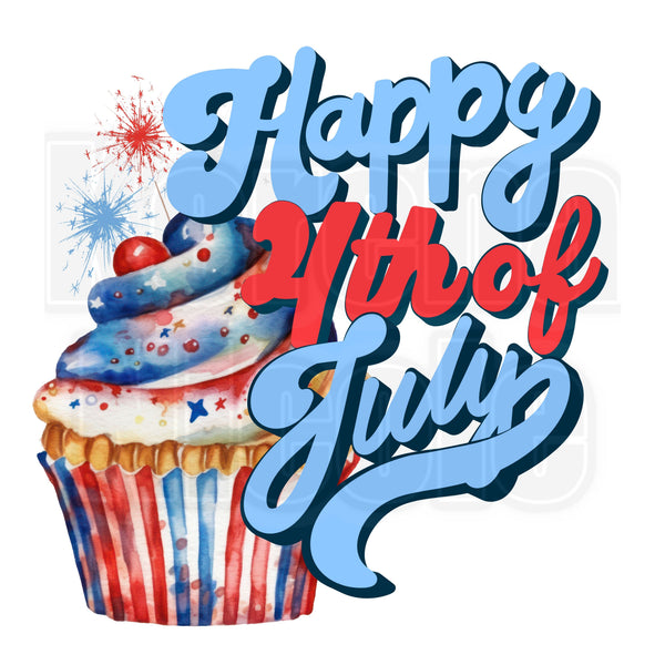 Happy 4th of July Cupcake Sparklers Clip Art for Fashion, Invitations, or Decor PNG Format Instant Digital Download Perfect for DIY Projects
