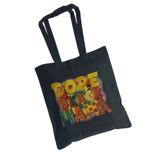 Dope Black Mama Green Reuseable Farmers Market Canvas Tote Handbag