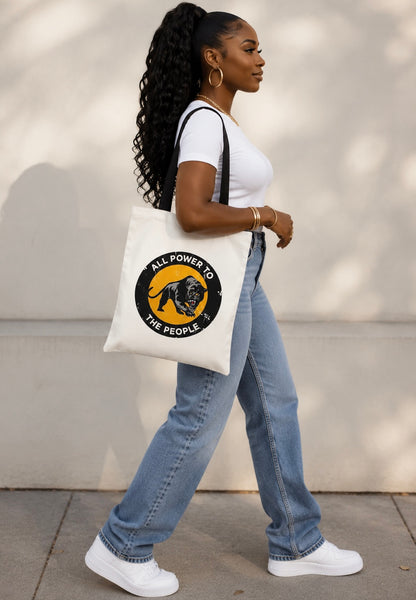 All Power To The People Black Panther Travel Custom Reusable Cotton Tote Bag