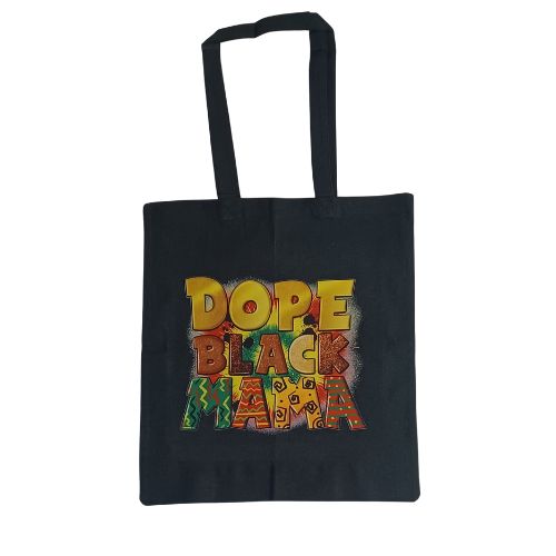 Dope Black Mama Green Reuseable Farmers Market Canvas Tote Handbag