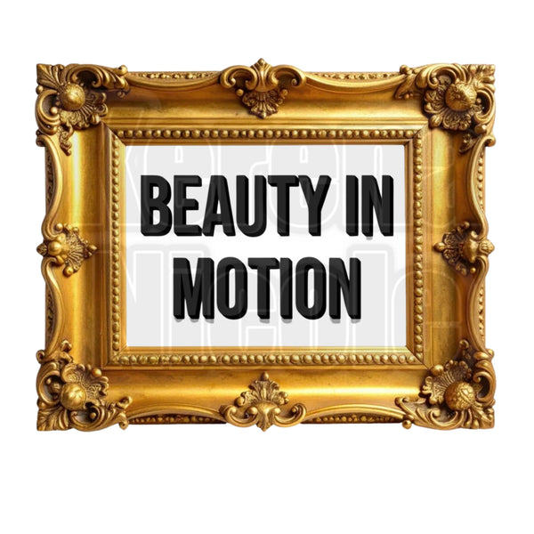 Beauty In Motion Gold Picture Frame Clip Art for Fashion, Invitations, or Decor PNG Format Instant Digital Download Perfect for DIY Projects