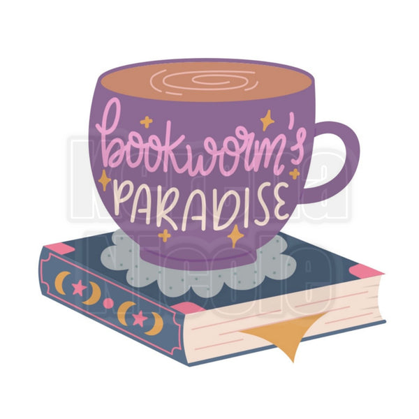Bookworms Paradise Tea Clip Art for Fashion, Invitations, or Decor PNG Format Instant Digital Download Perfect for DIY Projects