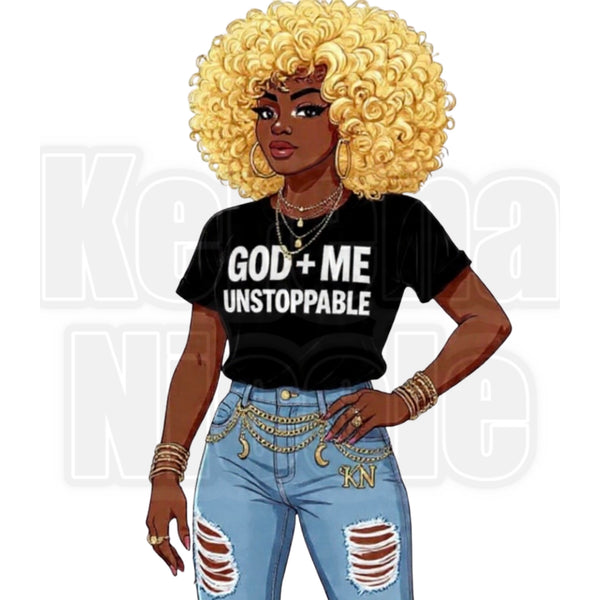 GOD plus Me Unstoppable Clip Art for Fashion, Invitations, or Decor PNG Format Instant Digital Download Perfect for DIY Projects