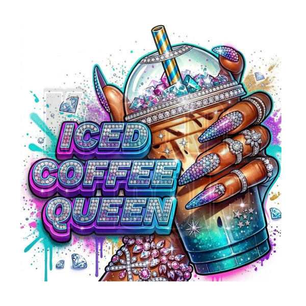 Iced Coffee Queen Clip Art for Fashion, Invitations, or Decor PNG Format Instant Digital Download Perfect for DIY Projects