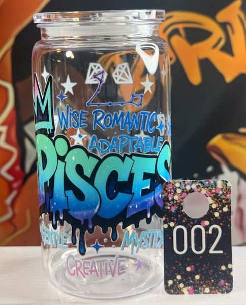 16oz Designed Tumblers with Tops Straw Acrylic Clear