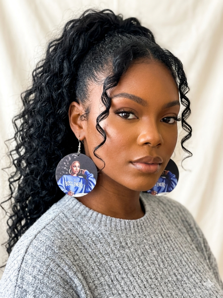 BOSS ENERGY Melanin Queen Statement Dangle Wood Earrings