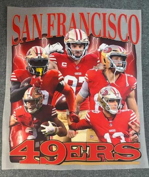 Ready To Press DTF Transfer -  San Fran Football Collage (1 Piece)