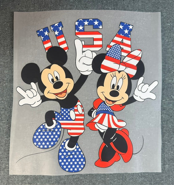 Ready To Press DTF Transfer -  MM Mouse USA Fourth of July (1 Piece)