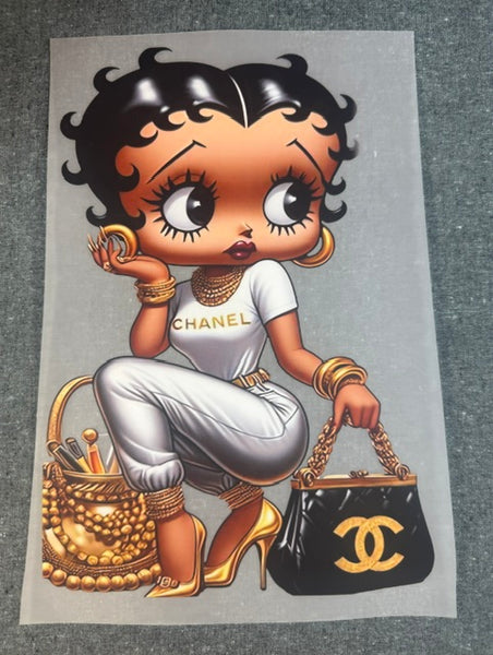 Ready To Press DTF Transfer - Betty Boop Classy Fashion (1 Piece)