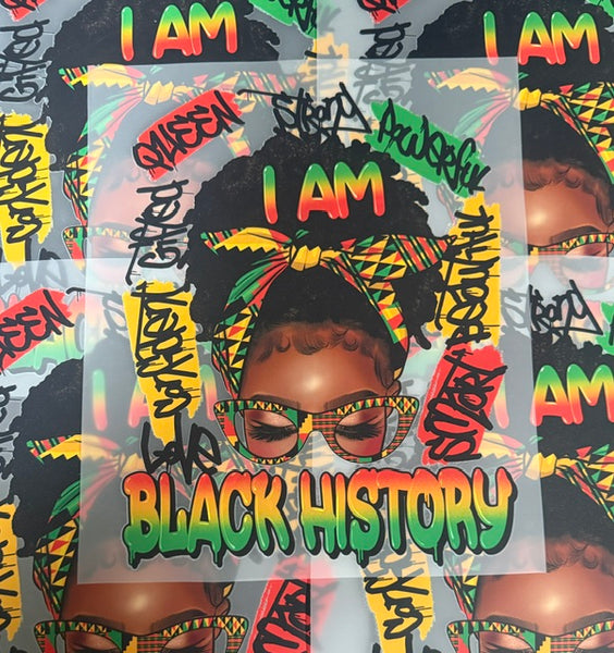 Ready To Press DTF Transfer - Messy Bun BLACK HISTORY (1 Piece)