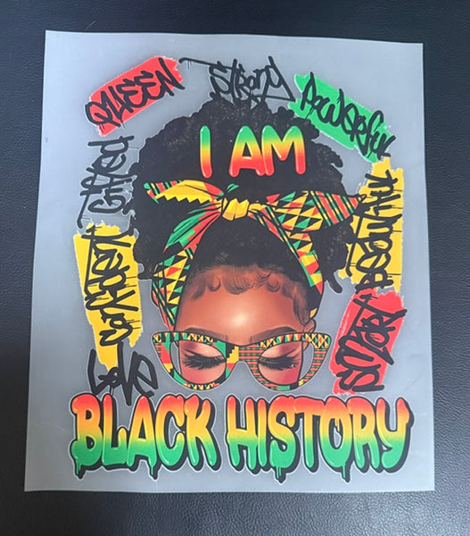 Ready To Press DTF Transfer - Messy Bun BLACK HISTORY (1 Piece)