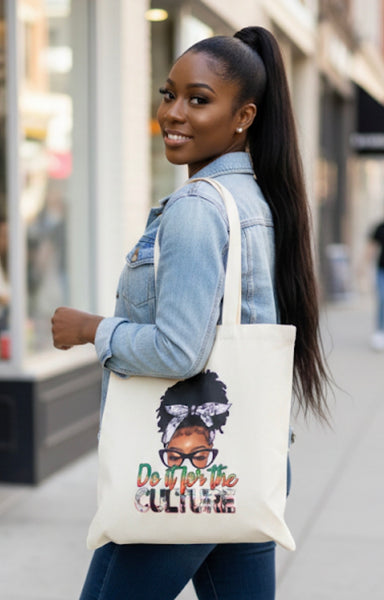 Do It For The Culture Messy Bun Reusable Market Tote Bag