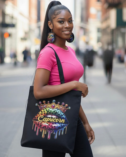 ZODIACS Earrings and Cotton Reusable Market Tote Bag Set