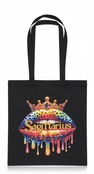 Sagittarius Cotton Black Reusable Market Tote Bag
