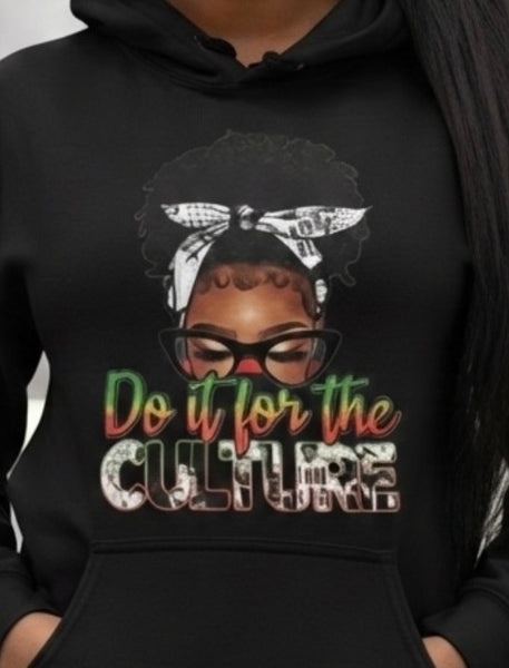 Do It For The Culture Black Heavy Cotton Long Sleeve Unisex Hoodie XL