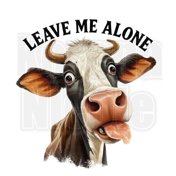 Leave Me Alone Hilarious Cow Clip Art for Fashion, Invitations, or Decor PNG Format Instant Digital Download Perfect for DIY Projects