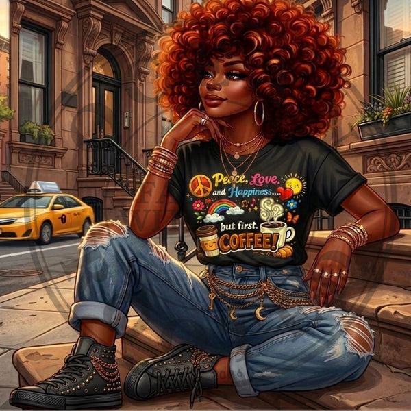 New York Chic Girl Brownstone Clip Art for Fashion, Invitations, or Decor PNG Format Instant Digital Download Perfect for DIY Projects