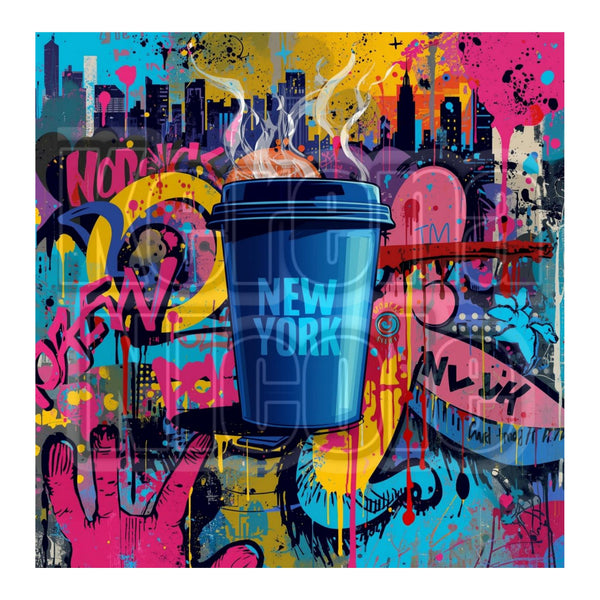 New York Coffee Graffiti Clip Art for Fashion, Invitations, or Decor PNG Format Instant Digital Download Perfect for DIY Projects