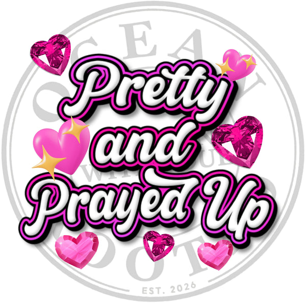 Pretty and Prayed Up Pink Hearts Clip Art for Fashion, Invitations, or Decor PNG Format Instant Digital Download Perfect for DIY Projects