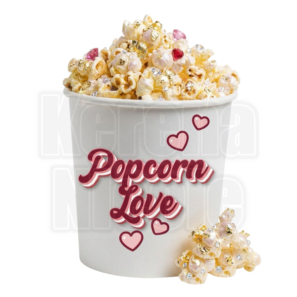 Popcorn Love with Hearts Clip Art for Fashion, Invitations, or Decor PNG Format Instant Digital Download Perfect for DIY Projects