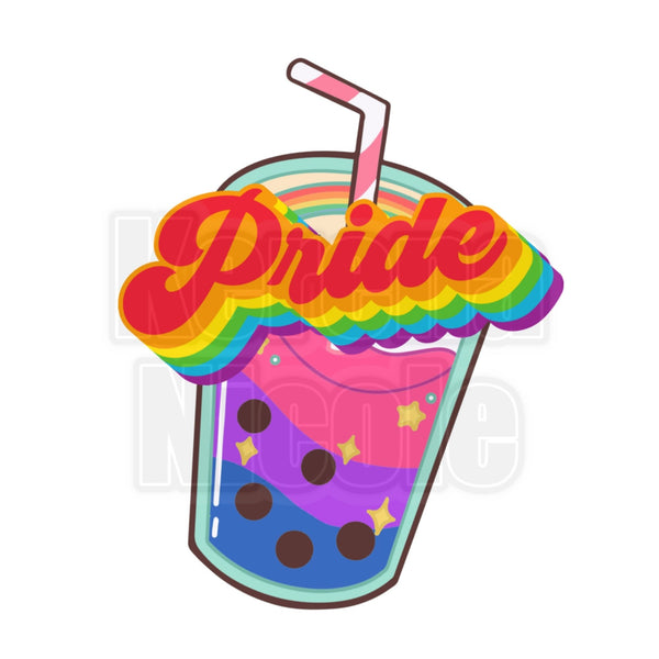 PRIDE with Boba Tea Clip Art for Fashion, Invitations, or Decor PNG Format Instant Digital Download Perfect for DIY Projects