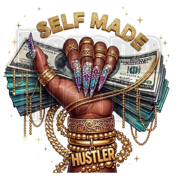 Self Made Hustler Clip Art for Fashion, Invitations, or Decor PNG Format Instant Digital Download Perfect for DIY Projects