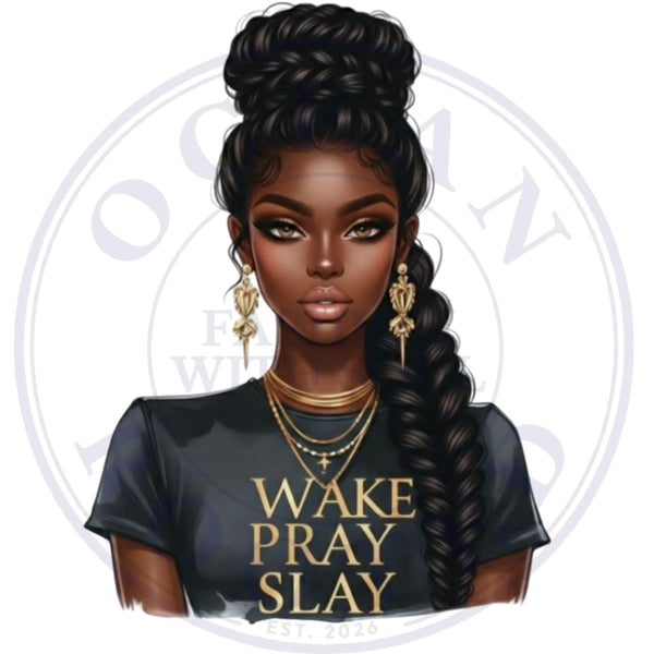 Wake Slay Pray Goddess Clip Art for Fashion, Invitations, or Decor PNG Format Instant Digital Download Perfect for DIY Projects