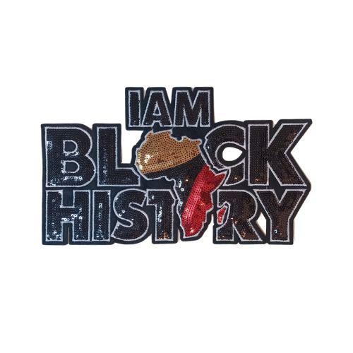 I Am Black History Sequin Large Chenille Patch