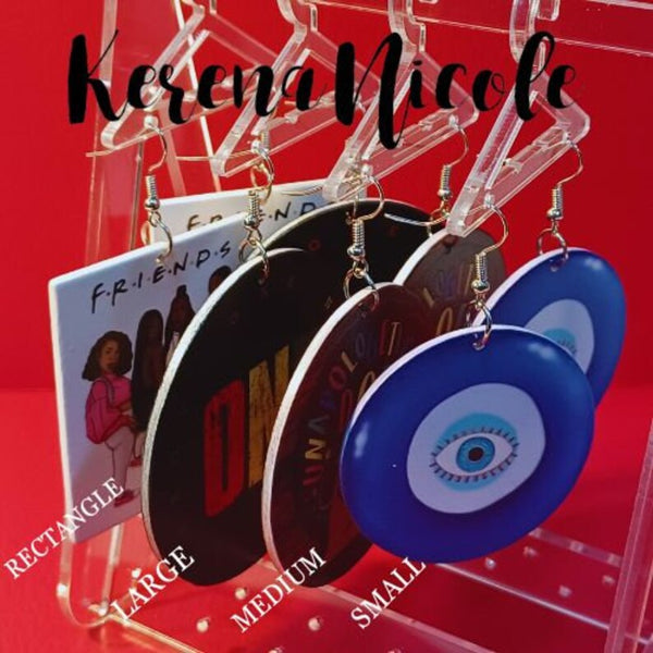 AFRICA Rasta Statement Dangle Wood Earrings