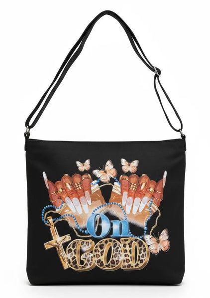 On GOD Reusable Canvas Crossbody Handbag