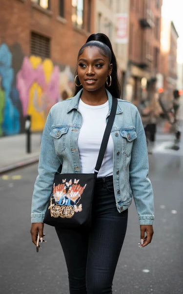 On GOD Reusable Canvas Crossbody Handbag