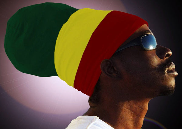 Unisex Green Yellow Red (Green Top) Rasta Headwrap Turban