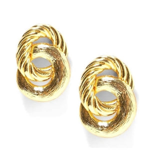 Rope Knot Gold Tone Stud Fashion Jewelry Earrings