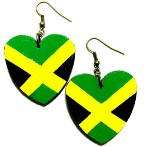 JAMAICA LOVE Multi-Color Rasta Fashion Jewelry Dangle Handmade Earrings