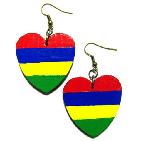 MAURITIUS Africa LOVE Multi-Color Fashion Jewelry Dangle Handmade Earrings