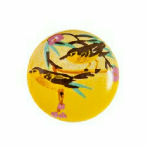 Yellow Bird Design Ceramic Decorative Round Drawer Cabinet Knob - Set of 6