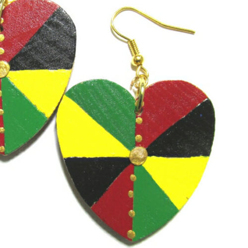 IRIE LOVE Multi-Color Rasta Fashion Jewelry Dangle Handmade Earrings