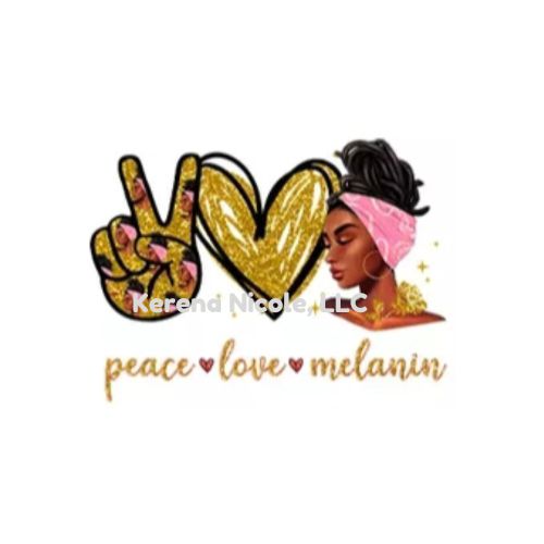 Ready To Press DTF Transfer Peace Love Melanin Pink Gold