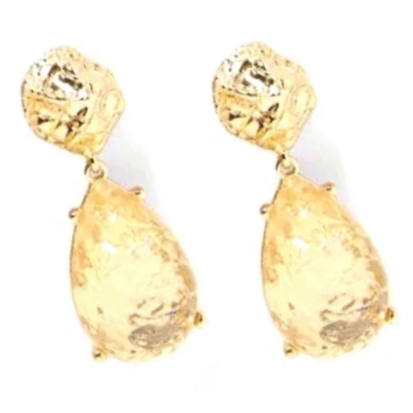 Elegant Evening Gold Tone Teardrop Dangle Fashion Jewelry Earrings