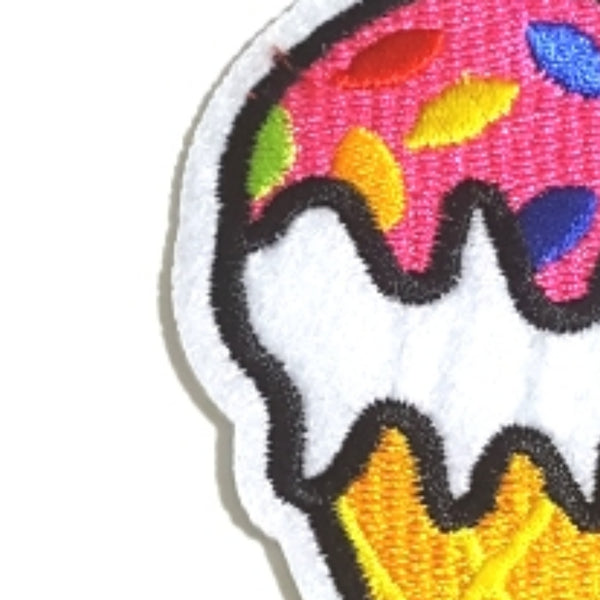 Sprinkle Pink Ice Cream Cone Iron-On Patch