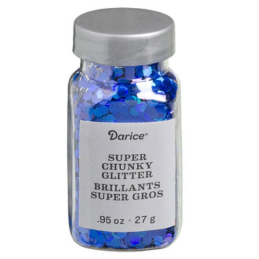 Darice™ BLUE Iridescent Chunky Hexagon Glitter