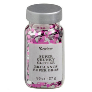 Darice™ RASPBERRY MIX Chunky Hexagon Glitter