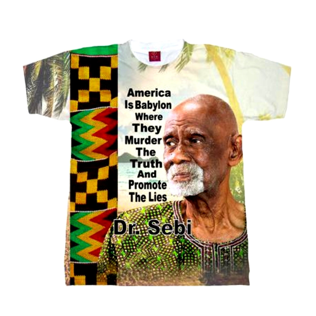 Health Is Wealth Dr. Sebi Crew Neck Unisex Kente Tshirt