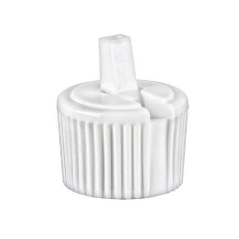 White Ribbed Dispensing Caps - Bottle Cap Size: 24-410 - Set of 25