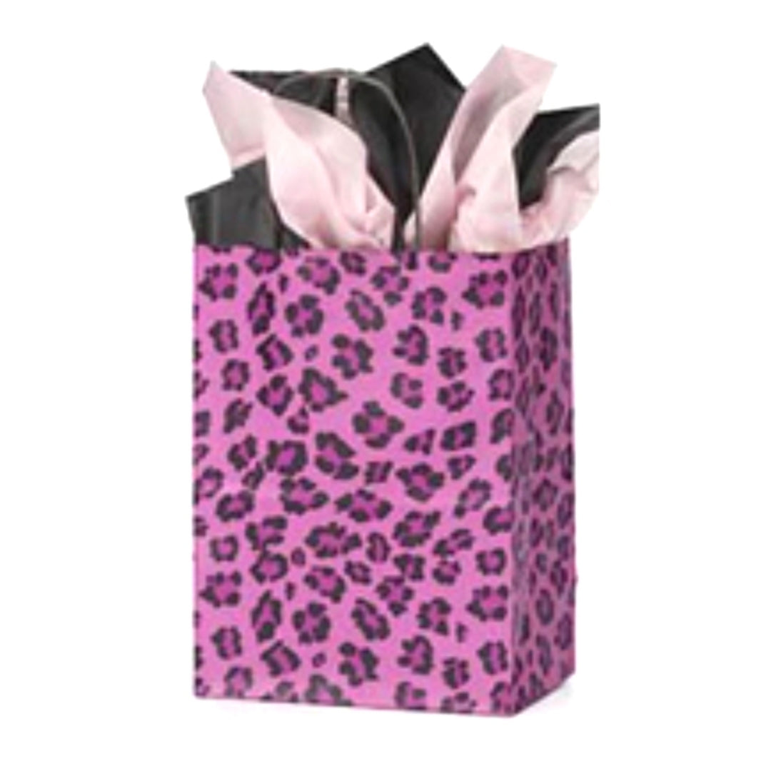 Pink Leopard Kraft Handle Paper Party Favor Wedding Gift Bags - Set of 19