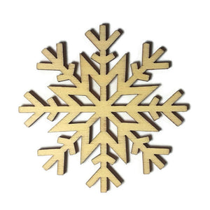 SNOWFLAKE Unfinished Ready to Decorate Natural Wood Cutout