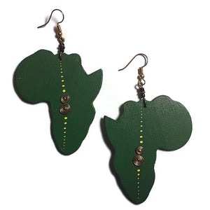 Africa Handmade Statement Dangle Wooden Earrings