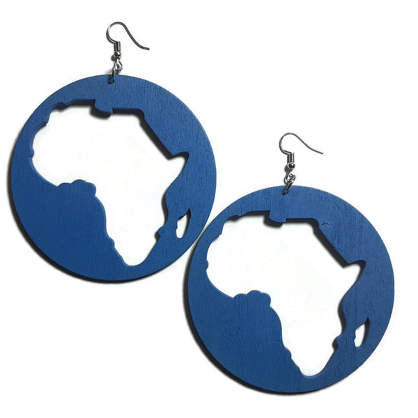 AFRICA Natural Statement Dangle Wood Earrings