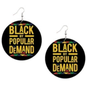 Black Popular Demand Yellow Statement Dangle Wood Earrings