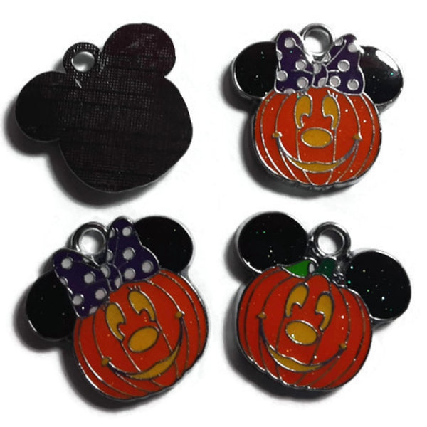 Mickey Minnie Halloween Pumpkin Jewelry Bracelet Necklace Charms